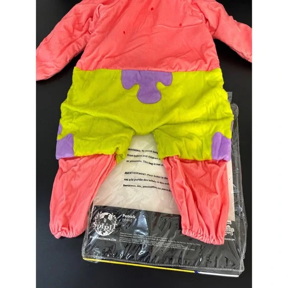 Spirit Halloween Patrick Star SpongeBob SquarePants Infant Costume 12-18M Pink - Picture 14 of 15